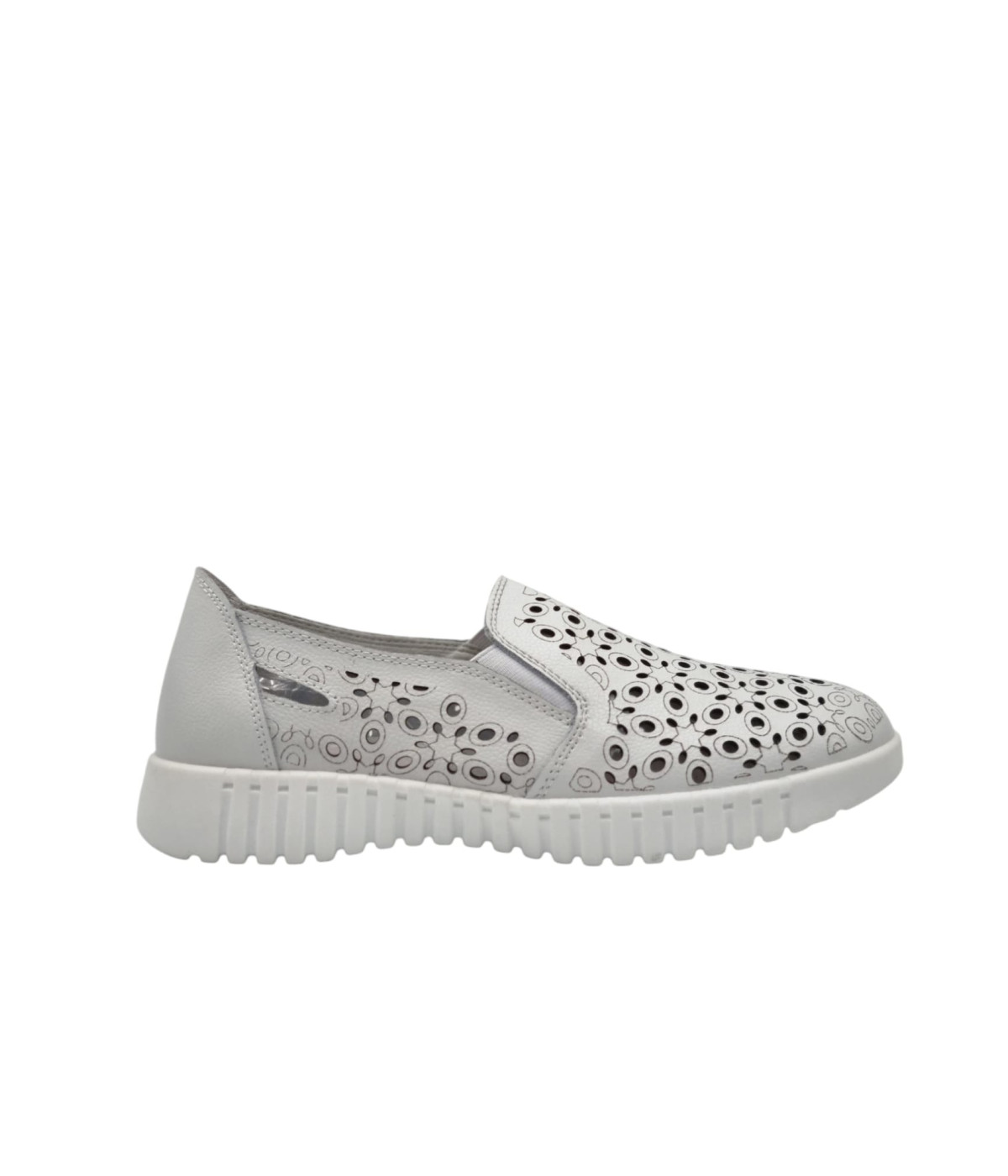 Baleriny damskie białe - leserowe