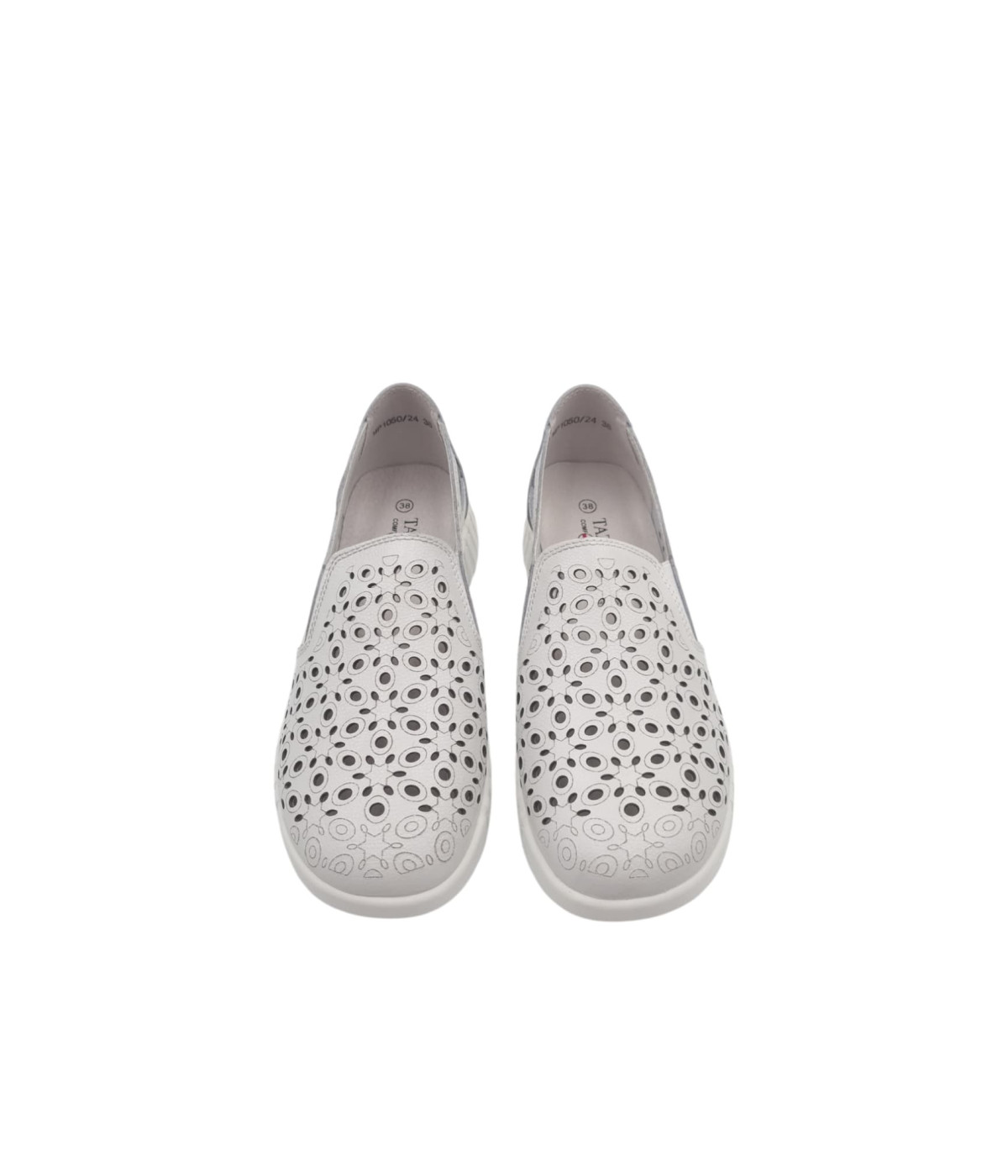 Baleriny damskie białe - leserowe