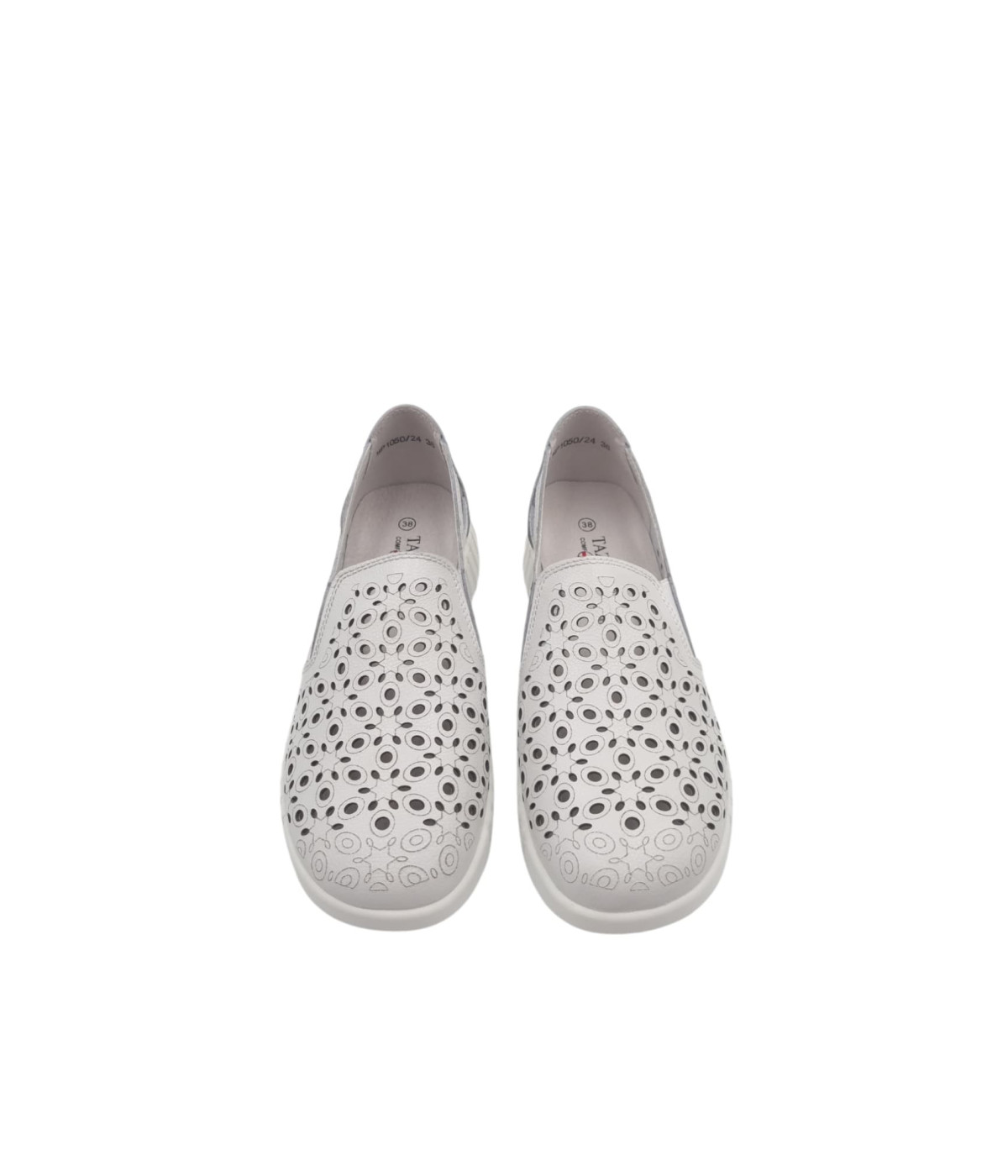 Baleriny damskie białe - leserowe