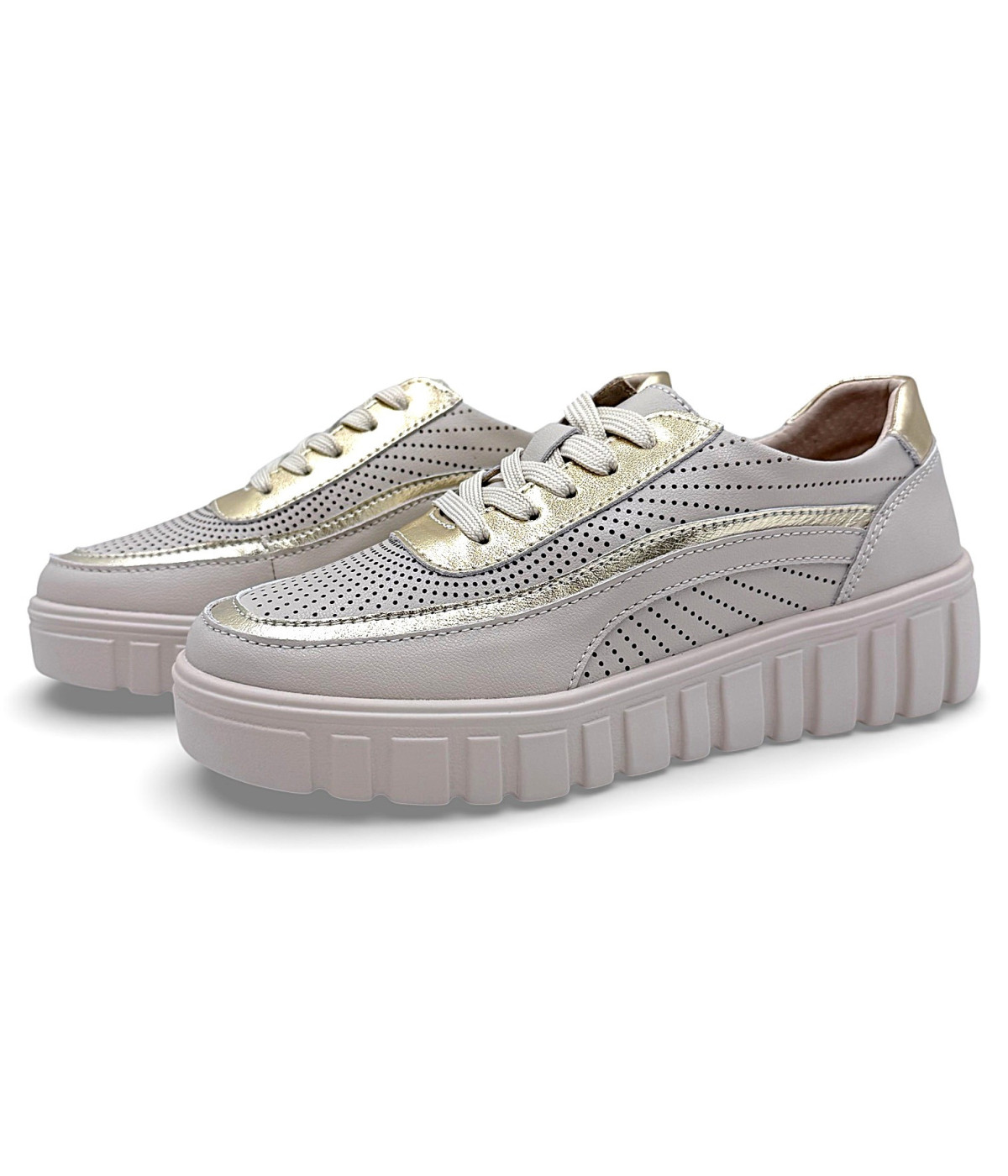 Sneakersy damskie -beżowe