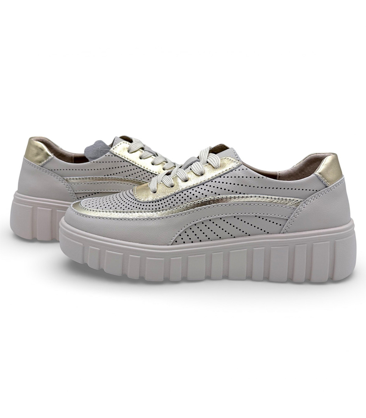 Sneakersy damskie -beżowe