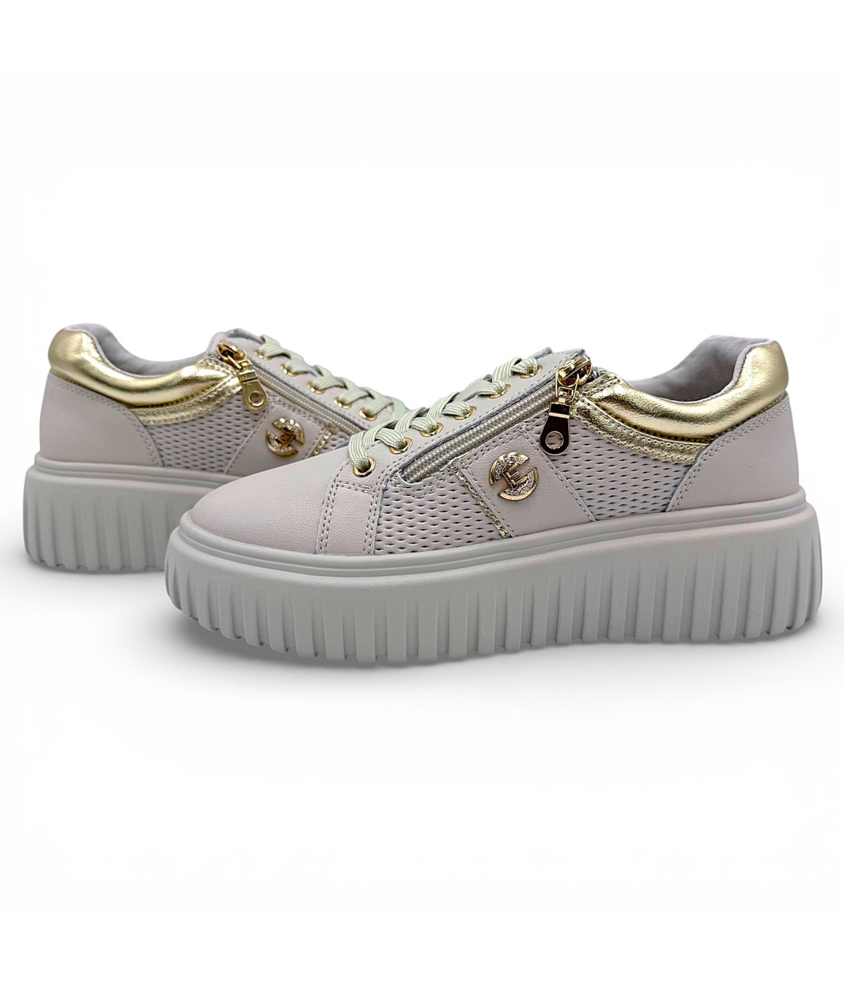 Sneakersy damskie -beżowe