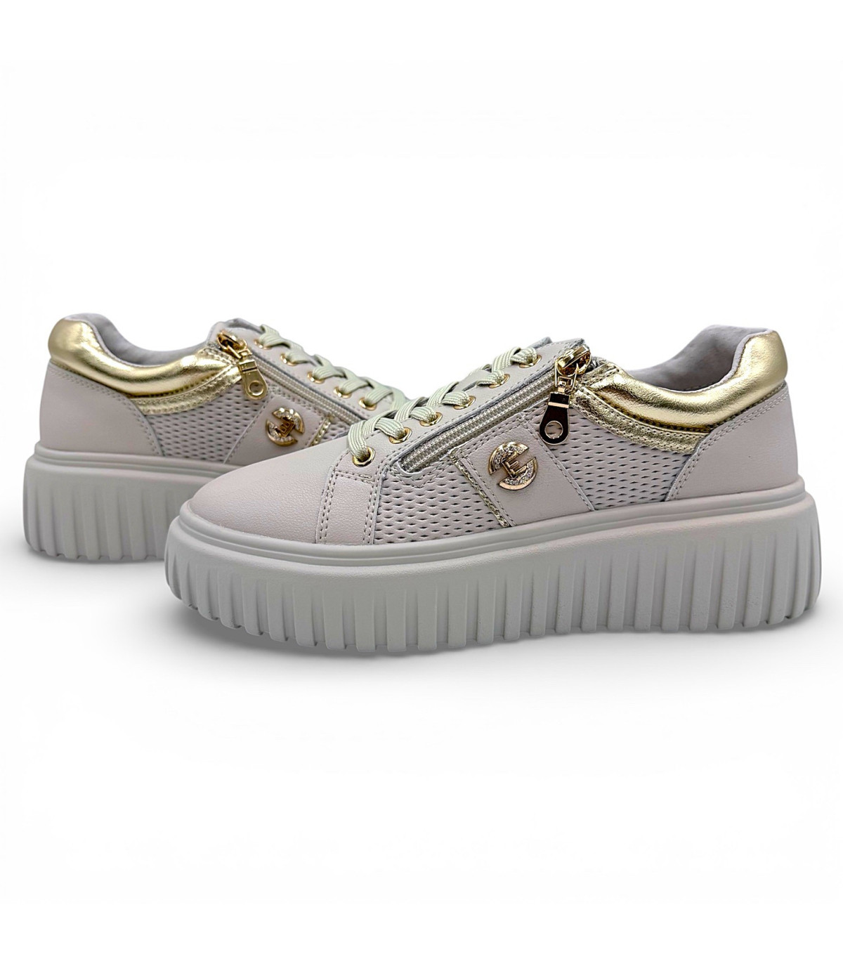 Sneakersy damskie -beżowe