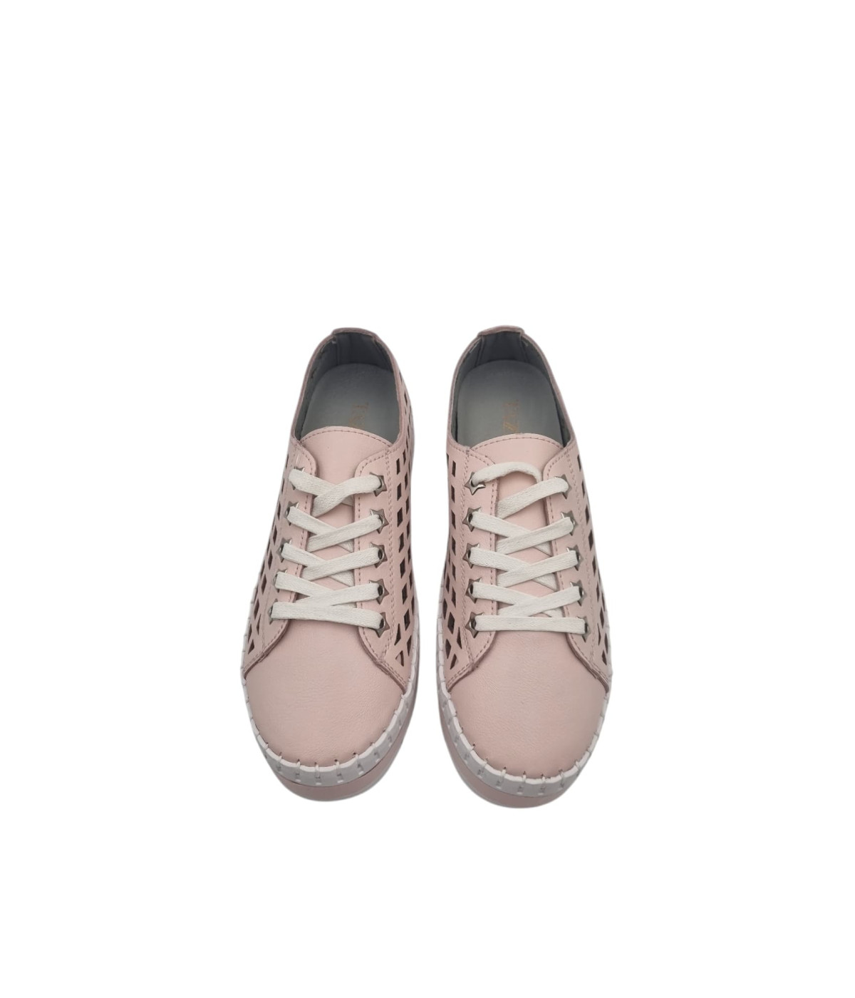 Sneakersy damskie -pudrowy róż laserowy